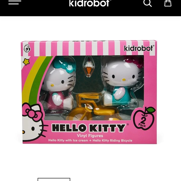 Kidrobot Hello Kitty Vinyl Figures - Bicycle and Ice Cream Set - Picture 7 of 9